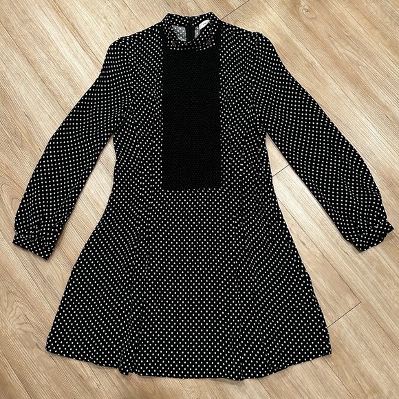 NWT Coach Dot Pleated Bib Dress - Picture 3 of 14